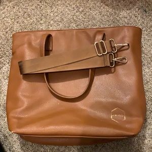 Fawn design large crossbody bag brown with strap